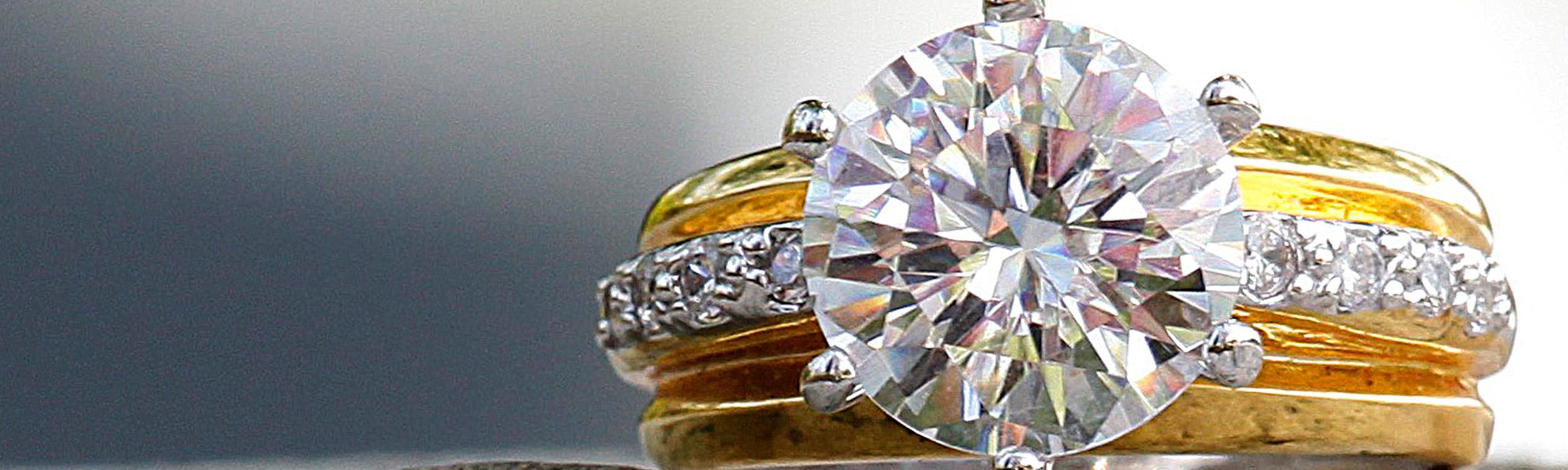 closeup of a diamond ring